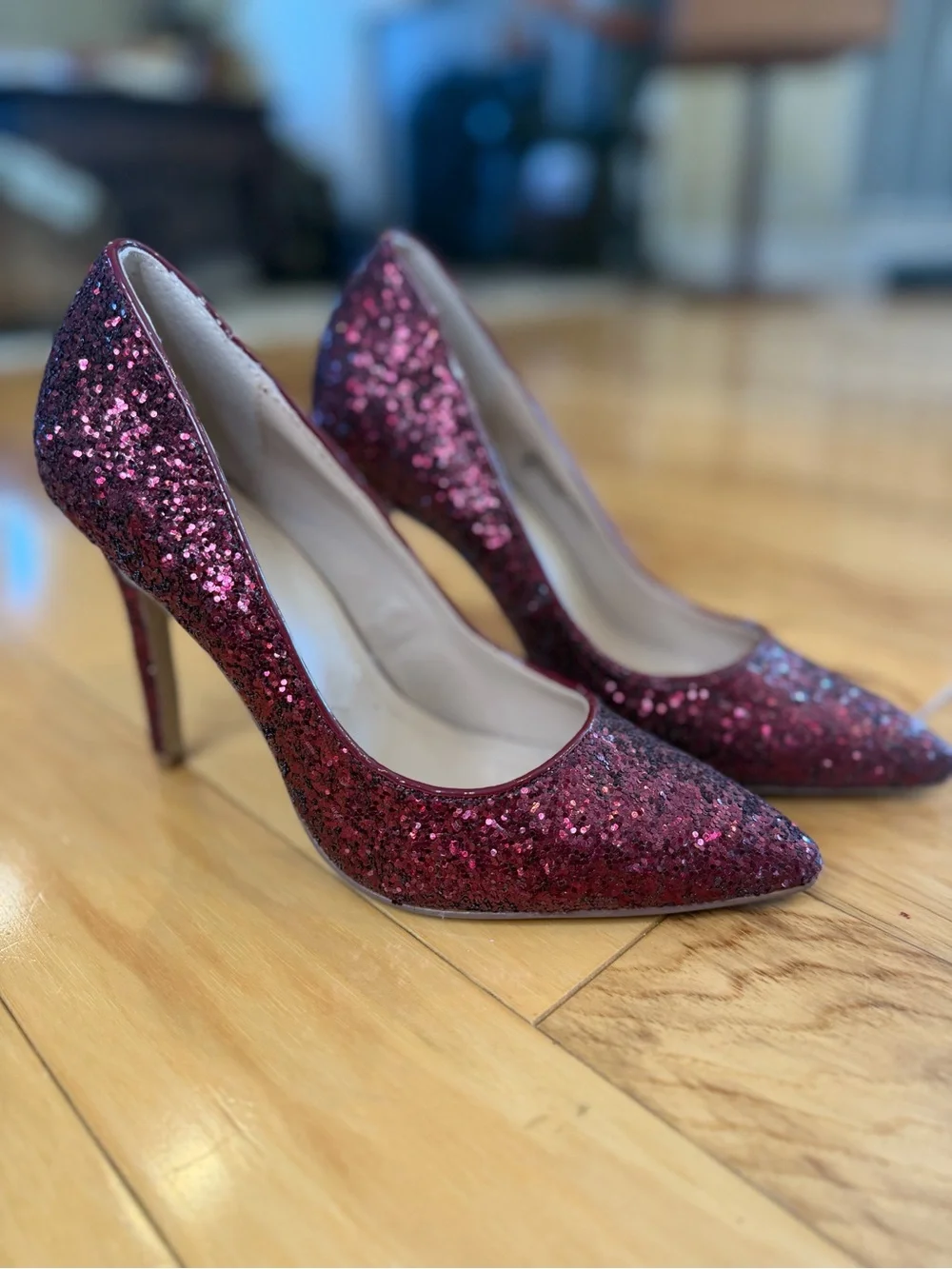 Charles by Charles David Pact Pink Glitter Stiletto Heels Pumps Size 6M